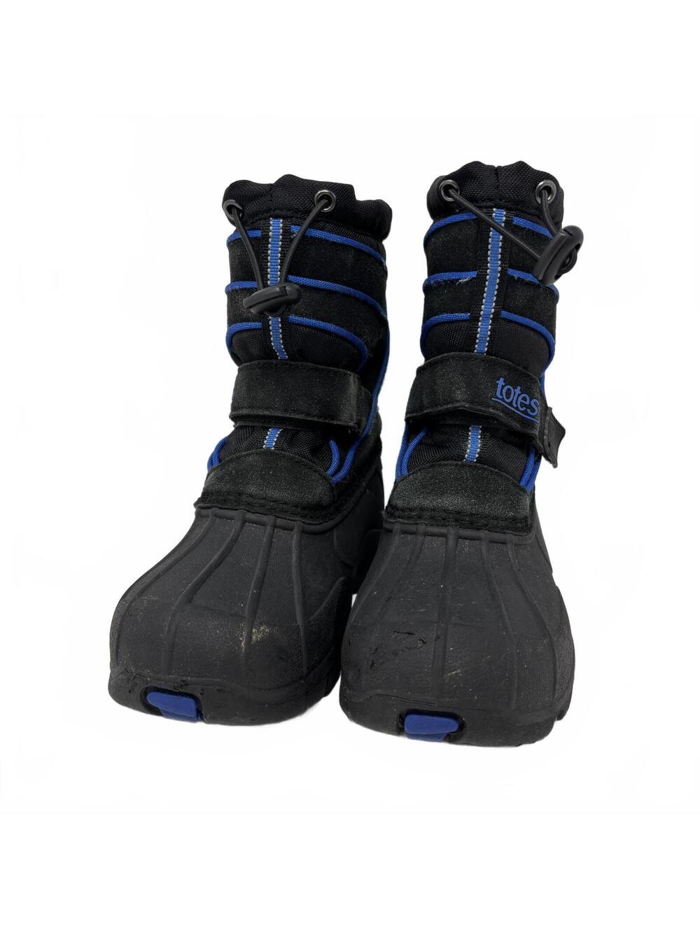 Totes Boys Black Blue Waterproof Winter Boots Size 1M